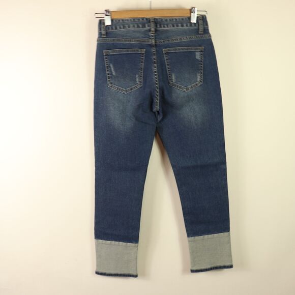 EVIDNT by Evereve Two Tone Denim Crop Jean 25 - Picture 2 of 4